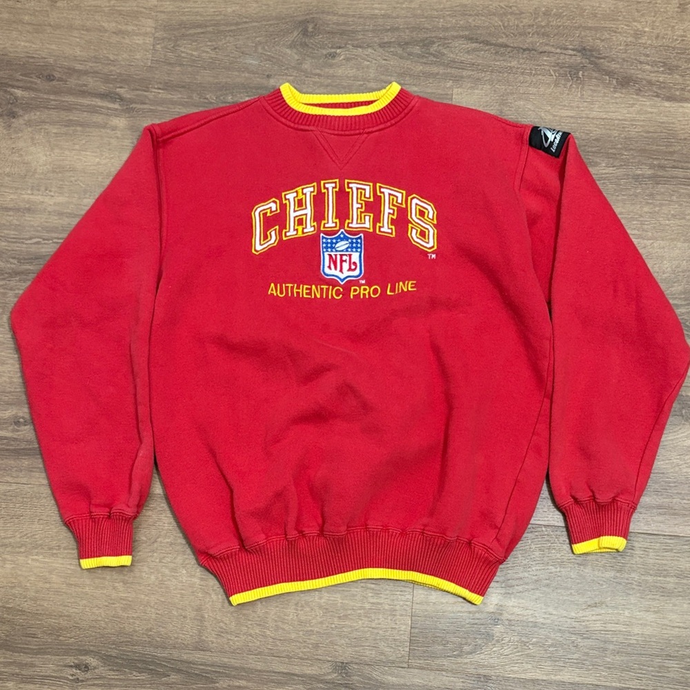 Vintage NFL Pro Line Kansas City Chiefs Football Red Sweatshirt Crewneck Size XL